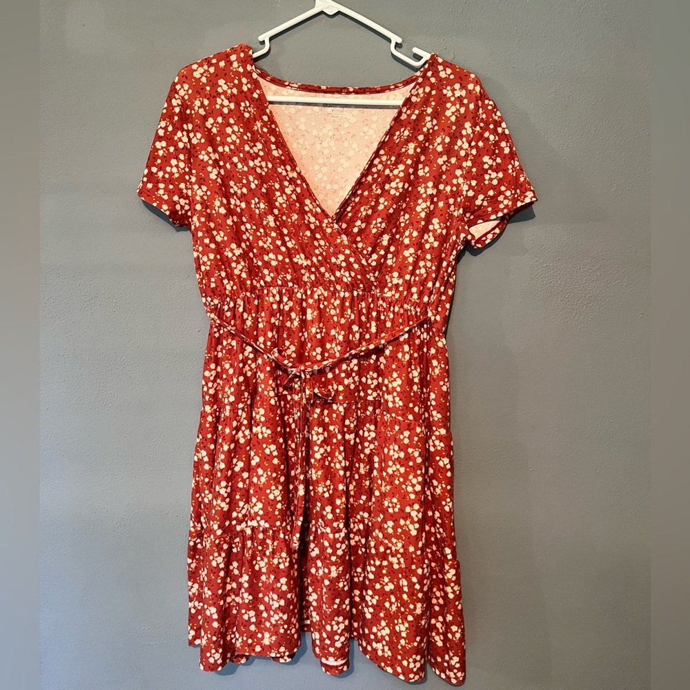 No Boundaries Red and White Smocked Tiered Sundress